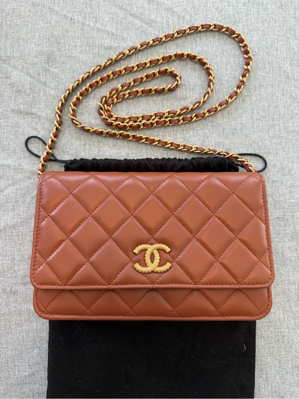 Chanel Textured Wallet on Chain